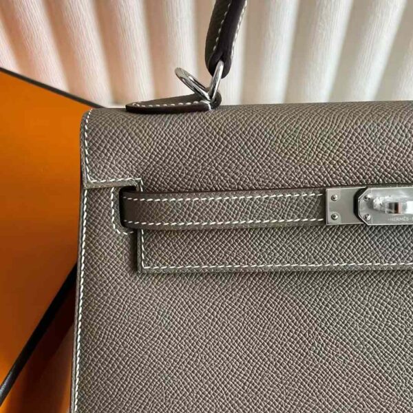 mmexport1733755188507 DDMode Bags Kelly Epsom Ck18 Etoupe Grey Silver Hardware 25cm Full Handmade Phw