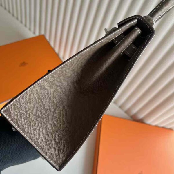 mmexport1733755189800 DDMode Bags Kelly Epsom Ck18 Etoupe Grey Silver Hardware 25cm Full Handmade Phw