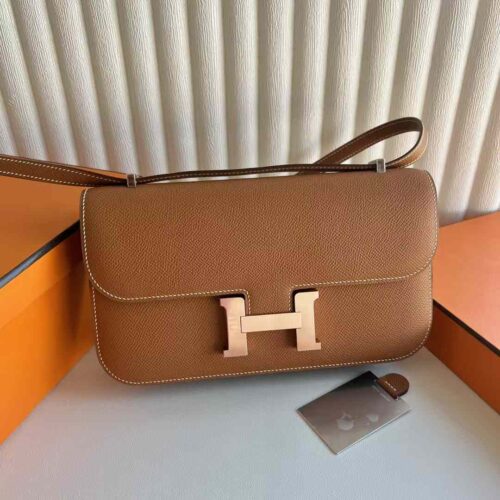 DDMode Bags Constance elan Epsom Ck37 Golden Brown Rose Gold Hardware 23cm Full Handmade Rghw