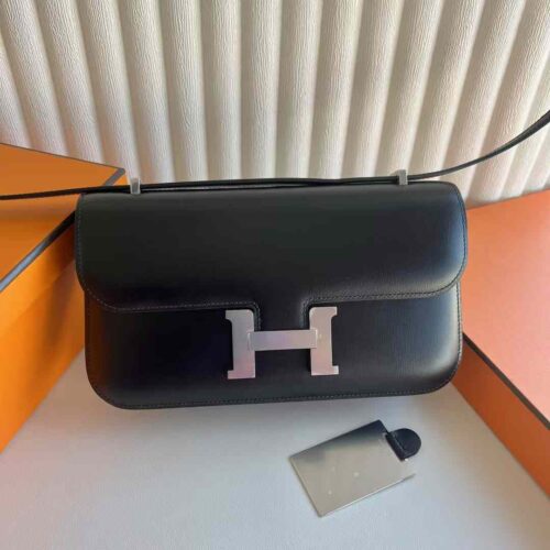 DDMode Bags Constance elan Box Leather Ck89 Black Noir Silver Hardware 23cm Full Handmade Phw