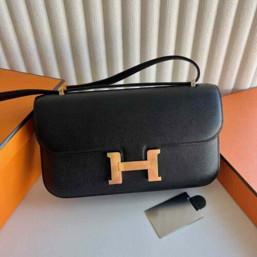 DDMode Bags Constance elan Chever Leather Ck89 Black Noir Gold Hardware 23cm Full Handmade Ghw