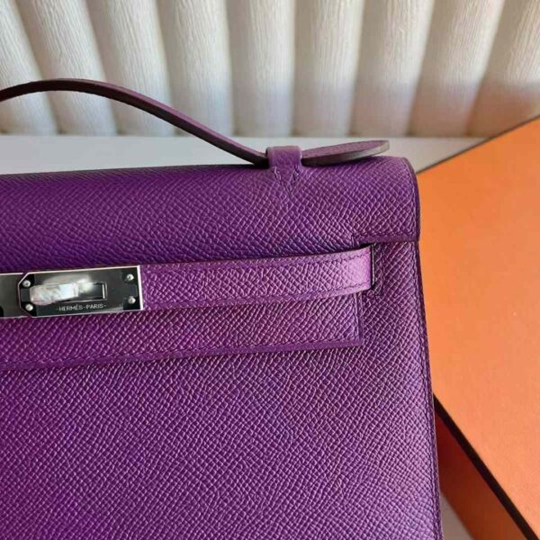mmexport1733966601425 DDMode Factory Mini Kelly Pochette Epsom P9 Anemone purple Silver Hardware 22cm Full Handmade Phw