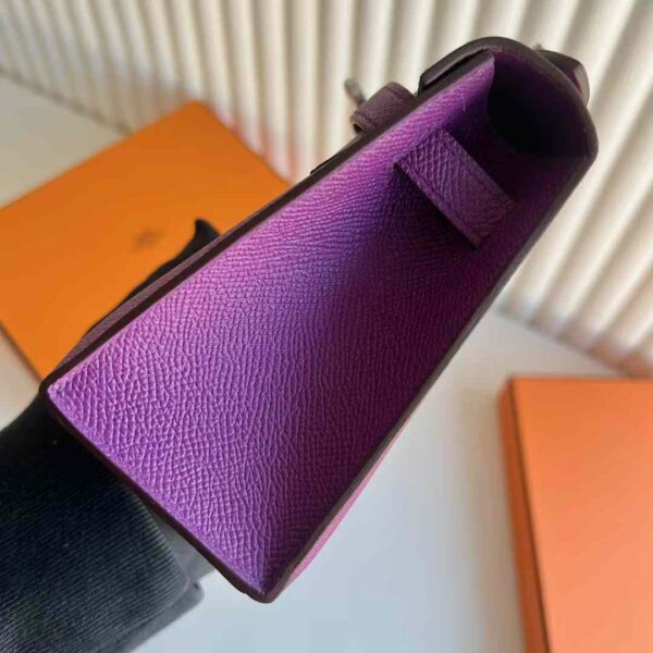 mmexport1733966602993 DDMode Factory Mini Kelly Pochette Epsom P9 Anemone purple Silver Hardware 22cm Full Handmade Phw