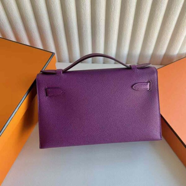 mmexport1733966604582 DDMode Factory Mini Kelly Pochette Epsom P9 Anemone purple Silver Hardware 22cm Full Handmade Phw
