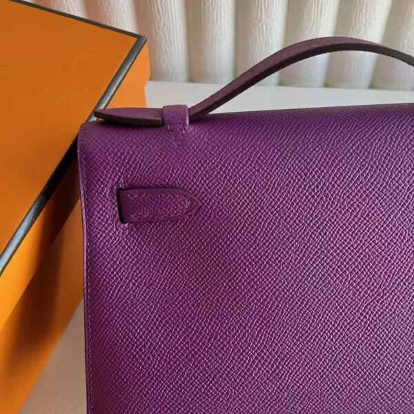 mmexport1733966606079 DDMode Factory Mini Kelly Pochette Epsom P9 Anemone purple Silver Hardware 22cm Full Handmade Phw