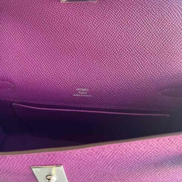 mmexport1733966607668 DDMode Factory Mini Kelly Pochette Epsom P9 Anemone purple Silver Hardware 22cm Full Handmade Phw