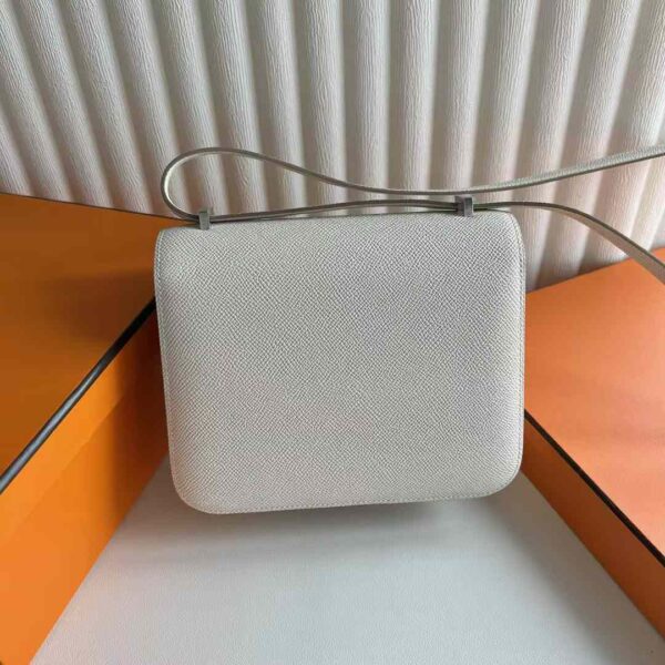 mmexport1734422825964 DDMode RepLadies Constance Epsom Ck10 Cream White Silver 18cm Full Handmade Phw