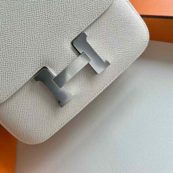 mmexport1734422831743 DDMode RepLadies Constance Epsom Ck10 Cream White Silver 18cm Full Handmade Phw