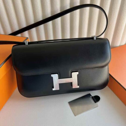 DDMode Constance elan Box Leather Ck89 Black Silver Hardware 23cm Full Handmade Phw