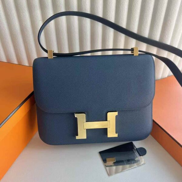 mmexport1736329108539-1 DDMode Constance mirror style Epsom 7R noble blue Gold Hardware 24cm Full Handmade Ghw
