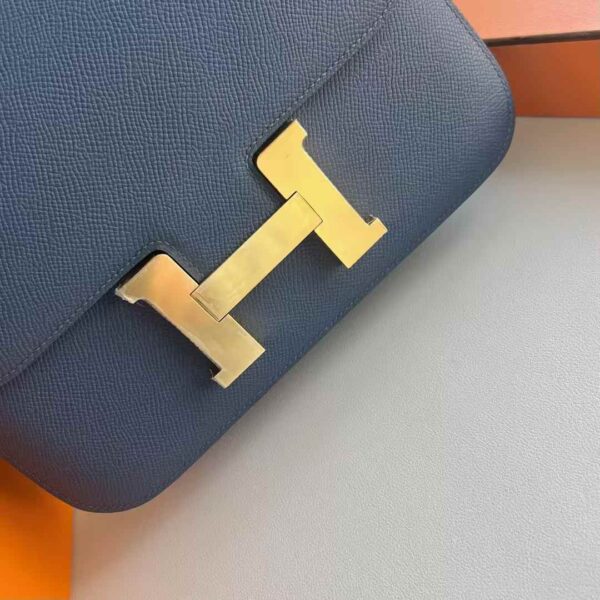 mmexport1736329109985 DDMode Constance mirror style Epsom 7R noble blue Gold Hardware 24cm Full Handmade Ghw