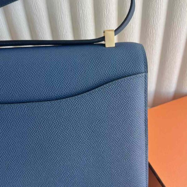 mmexport1736329114344 DDMode Constance mirror style Epsom 7R noble blue Gold Hardware 24cm Full Handmade Ghw