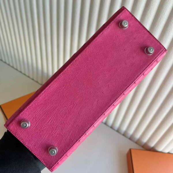 mmexport1736995517539 DDMode Bags Kelly Ostrich Leather E5 Candy Pink Silver Hardware 25cm Full Handmade Phw