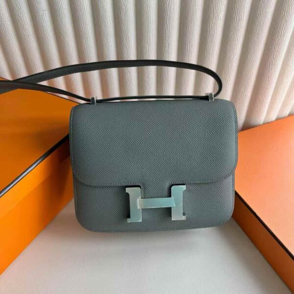 mmexport1737447514628-1 DDMode Factory Constance Epsom Leather CC63 Apricot green Silver Hardware 18cm Full Handmade Phw