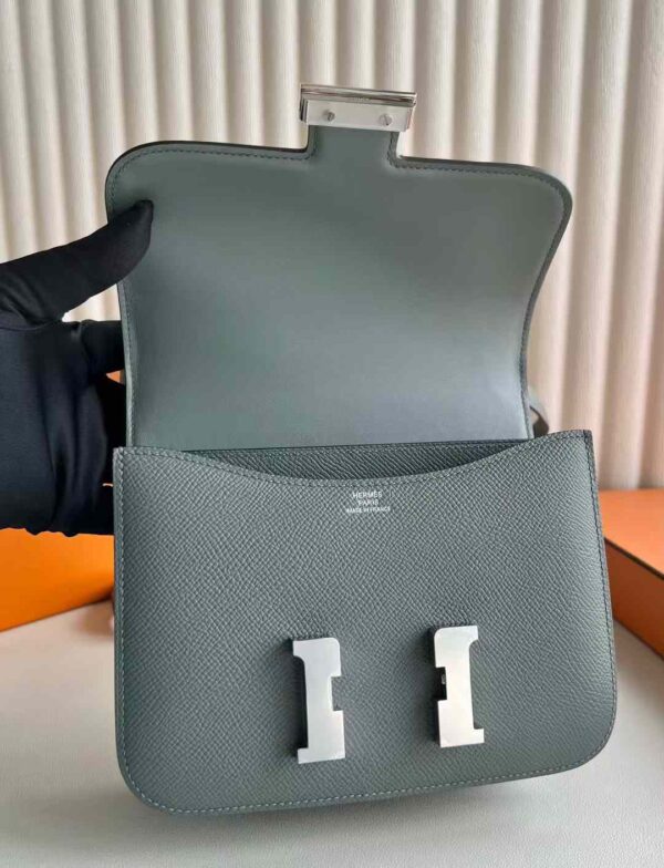 mmexport1737447523466 DDMode Factory Constance Epsom Leather CC63 Apricot green Silver Hardware 18cm Full Handmade Phw