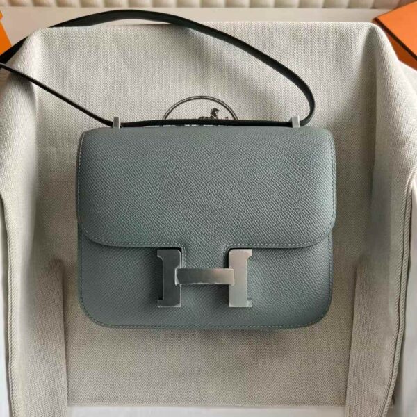 mmexport1737447596537 DDMode Factory Constance Epsom Leather CC63 Apricot green Silver Hardware 18cm Full Handmade Phw