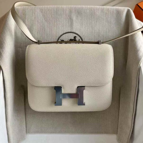 mmexport1737447682763 DDMode Factory Constance Epsom mirror style Ck10 Cream White Silver Hardware 18cm Full Handmade Phw