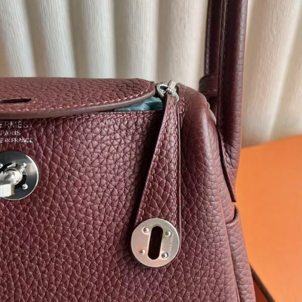 mmexport1739880161165 DDMode Mini Lindy Clemence TC Ck55 Bordeaux red Silver Hardware 19cm Full Handmade Phw