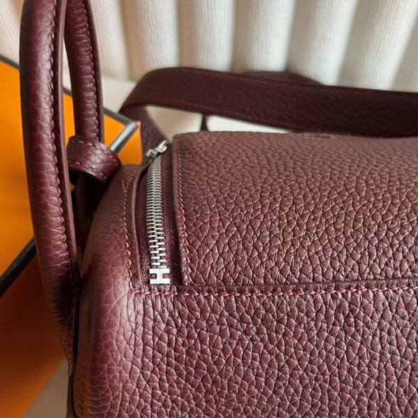 mmexport1739880165612 DDMode Mini Lindy Clemence TC Ck55 Bordeaux red Silver Hardware 19cm Full Handmade Phw
