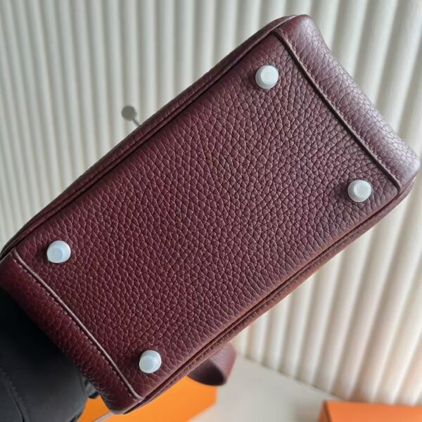 mmexport1739880170139 DDMode Mini Lindy Clemence TC Ck55 Bordeaux red Silver Hardware 19cm Full Handmade Phw