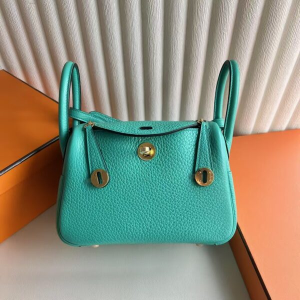 mmexport1739880183236-1 DDMode Mini Lindy Clemence TC U1 Verona green Gold Hardware 19cm Full Handmade Ghw