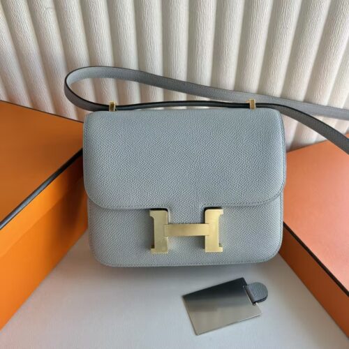 DDMode Constance Epsom 8U Ice Blue Gold Hardware 18cm Full Handmade Ghw