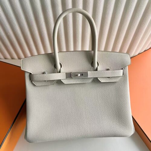 DDMode Factory Birkin Togo Ck10 Cream White Silver Hardware 30cm Full Handmade Phw