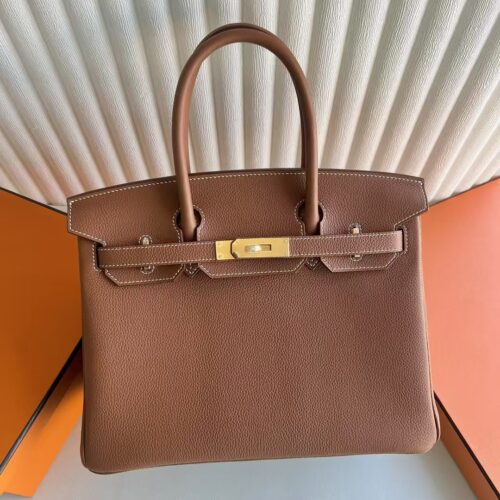 DDMode Factory Birkin Togo Ck37 Gold Brown Gold Hardware 30cm Full Handmade Ghw
