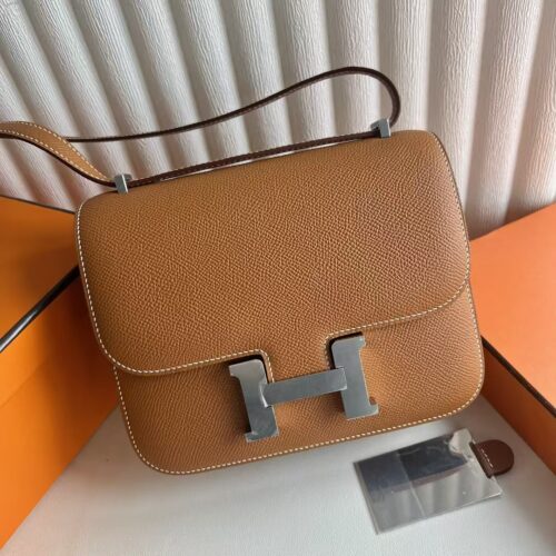 DDMode Constance Epsom mirror style Ck37 Gold Brown Silver Hardware 18cm Full Handmade Phw