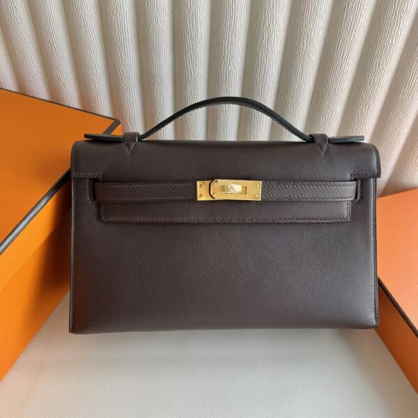 mmexport1741575216859 DDMode Mini Kelly Pochette Swift Leather Ck46 ebony Gold Hardware 22cm Full Handmade Ghw
