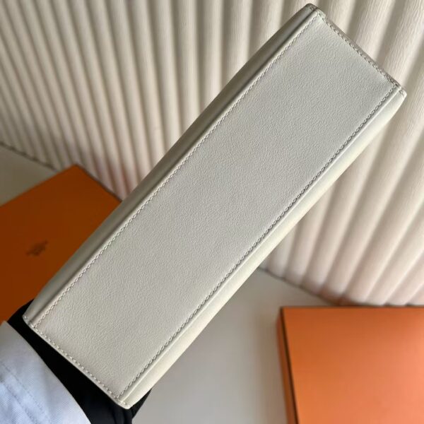 mmexport1741575330990 DDMode Mini Kelly Pochette Swift Leather Ck10 Cream White Silver Hardware 22cm Full Handmade Phw
