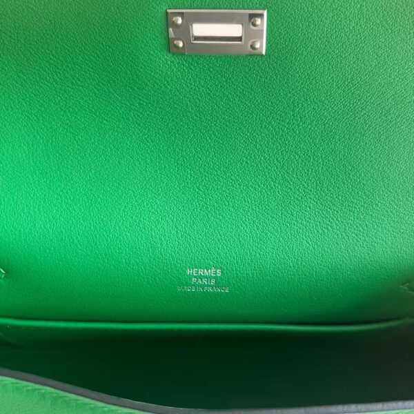 mmexport1741575359293 DDMode Mini Kelly Pochette Swift Leather 1K bamboo green Silver Hardware 22cm Full Handmade Phw