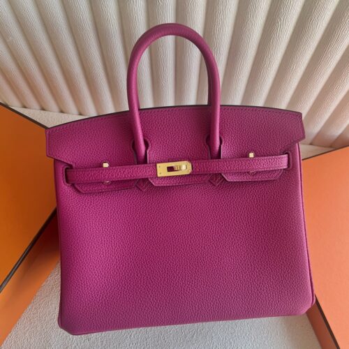 DDMode Birkin Togo Leather L3 Rose Purple Gold Hardware 25cm Full Handmade Ghw