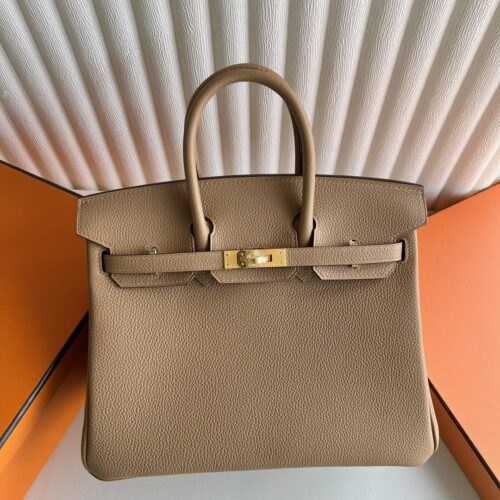 DDMode Birkin Togo Leather 0M Tea Khaki Gold Hardware 25cm Full Handmade Ghw