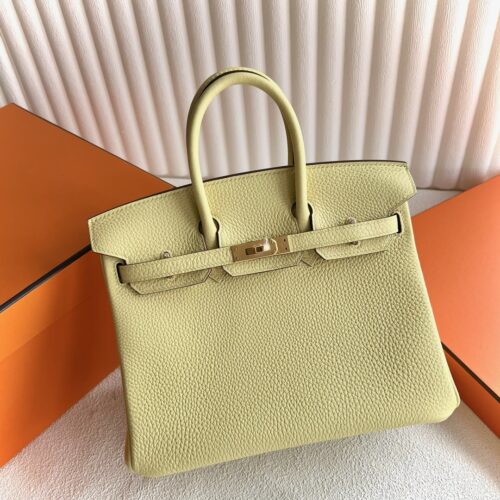 DDMode Birkin Togo Leather 1Z Light Yellow Gold Hardware 25cm Full Handmade Ghw
